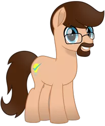 Size: 1900x2281 | Tagged: safe, artist:kuren247, derpibooru import, oc, oc:kuren, unofficial characters only, earth pony, pony, derpibooru community collaboration, 2021 community collab, facial hair, glasses, image, male, movie accurate, png, ponysona, simple background, solo, transparent background