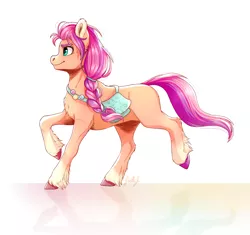 Size: 2444x2300 | Tagged: safe, artist:gaelledragons, derpibooru import, sunny starscout, earth pony, pony, cloven hooves, female, g5, image, mare, png, signature, simple background, solo