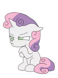 Size: 1500x2000 | Tagged: safe, artist:whistle blossom, derpibooru import, sweetie belle, pony, unicorn, surf and/or turf, angry, cute, diasweetes, female, filly, foal, grumpy, image, madorable, missing cutie mark, png, simple background, transparent background