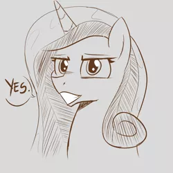 Size: 2000x2000 | Tagged: safe, artist:tinybeasts, derpibooru import, princess cadance, alicorn, pony, bust, female, image, looking at you, mare, monochrome, png