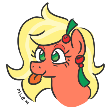 Size: 379x373 | Tagged: safe, artist:jargon scott, derpibooru import, oc, oc:bahama nectar, unofficial characters only, earth pony, pony, bags under eyes, bust, ear piercing, earring, female, image, jewelry, mare, mlem, onomatopoeia, piercing, png, portrait, silly, simple background, smiling, solo, tongue out, white background