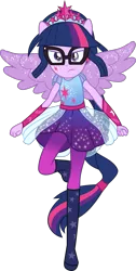 Size: 701x1391 | Tagged: safe, artist:lincolnbrewsterfan, derpibooru import, part of a set, sci-twi, twilight sparkle, twilight sparkle (alicorn), alicorn, human, equestria girls, .svg available, alternative cutie mark placement, boots, clothes, crown, derpibooru exclusive, determined look, facial cutie mark, glow, gorget, humanized, image, inkscape, jewelry, leggings, png, ponied up, pony ears, regalia, shoes, simple background, skirt, sleeveless, solo, sparkles, super ponied up, the elements, tiara, transparent background, vector, winged humanization, wings