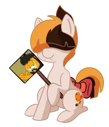 Size: 1200x1400 | Tagged: safe, artist:chedx, derpibooru import, oc, oc:assistant, earth pony, pony, derpibooru community collaboration, 2021 community collab, community collab, earth pony oc, female, garfield, image, not songbird serenade, photo, png, simple background, solo, transparent background