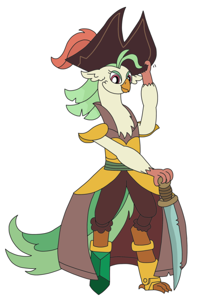 Size: 2448x3264 | Tagged: safe, artist:supahdonarudo, derpibooru import, captain celaeno, parrot pirates, my little pony: the movie, amputee, crystal, hat, image, peg leg, pirate, pirate hat, png, prosthetic leg, prosthetic limb, prosthetics, simple background, sword, transparent background, weapon