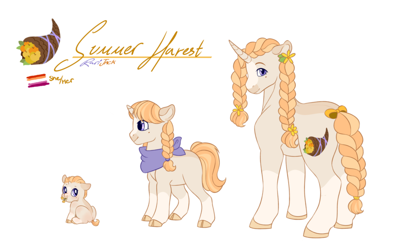 Size: 3691x2335 | Tagged: safe, artist:iouise, derpibooru import, oc, oc:summer harvest, unofficial characters only, pony, unicorn, age progression, baby, baby pony, beauty mark, cloven hooves, female, filly, foal, image, magical lesbian spawn, mare, neckerchief, offspring, parent:applejack, parent:rarity, parents:rarijack, png, simple background, socks (coat marking), solo, transparent background