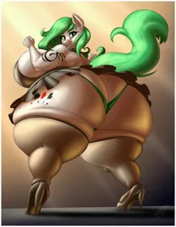 Size: 3186x4096 | Tagged: suggestive, artist:thespacepon3, derpibooru import, oc, oc:sumica, unofficial characters only, anthro, pony, unguligrade anthro, ass, big breasts, breasts, butt, clothes, commission, crepuscular rays, fat, female, high heels, huge breasts, huge butt, hyper, hyper breasts, hyper butt, image, impossibly large breasts, impossibly large butt, impossibly large thighs, impossibly wide hips, jpeg, large butt, looking at you, looking back, looking back at you, panties, rearboob, shoes, skirt, smiling at you, socks, solo, solo female, stockings, the ass was fat, thigh highs, thighs, thong, thunder thighs, underwear, upskirt, wide hips