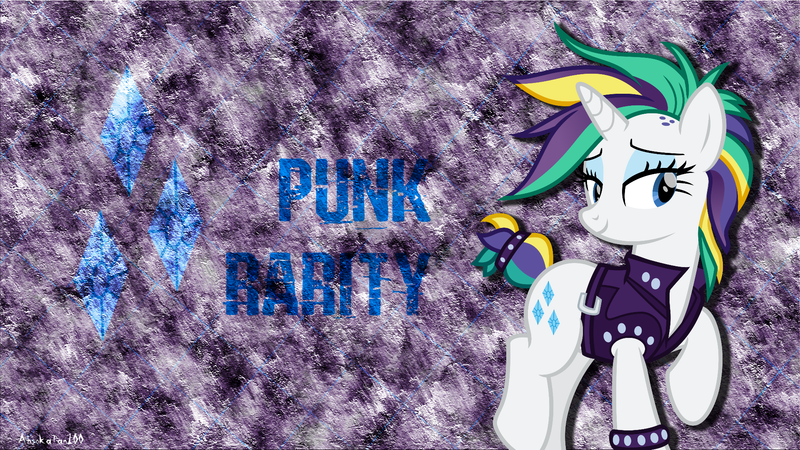 Size: 1920x1080 | Tagged: safe, artist:ahsokafan100, artist:blackgryph0n, artist:cheezedoodle96, derpibooru import, rarity, pony, unicorn, alternate hairstyle, cutie mark, image, png, punk, raripunk, solo, wallpaper