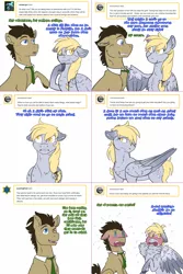 Size: 1502x2254 | Tagged: safe, artist:do-not-go-gently-42, derpibooru import, derpy hooves, doctor whooves, time turner, earth pony, pegasus, pony, lovestruck derpy, blushing, comic, crossover, dialogue, doctor who, doctorderpy, female, image, implied amethyst star, implied dinky, implied time travel, male, mare, png, shipping, stallion, straight, the doctor