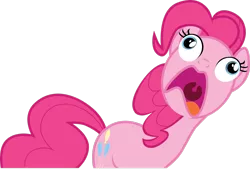 Size: 2980x2012 | Tagged: safe, artist:groxy-cyber-soul, derpibooru import, pinkie pie, earth pony, pony, too many pinkie pies, derp, derp face, female, gasp, image, mare, pinkie frogmouth, png, simple background, solo, transparent background, vector