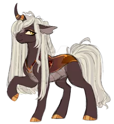 Size: 1024x1117 | Tagged: safe, artist:azure-art-wave, derpibooru import, oc, oc:licorice, changepony, hybrid, deviantart watermark, female, image, interspecies offspring, obtrusive watermark, offspring, offspring's offspring, parent:oc:cuppa joe, parent:oc:princess iridescence, parents:oc x oc, png, simple background, solo, transparent background, watermark