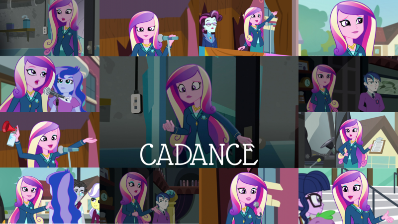 Size: 1972x1111 | Tagged: safe, derpibooru import, edit, edited screencap, editor:quoterific, screencap, jet set, princess cadance, princess luna, principal abacus cinch, sci-twi, shining armor, spike, spike the regular dog, twilight sparkle, upper crust, dog, equestria girls, friendship games, :o, airhorn, blushing, bus, clipboard, dean cadance, female, image, male, microphone, open mouth, png, vice principal luna