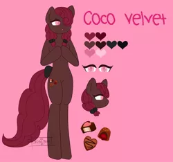 Size: 1024x958 | Tagged: safe, artist:lolitablue, derpibooru import, oc, unofficial characters only, anthro, earth pony, unguligrade anthro, bow, bust, chocolate, earth pony oc, food, image, jpeg, offspring, parent:cheese sandwich, parent:pinkie pie, parents:cheesepie, solo, tail bow