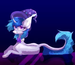 Size: 3000x2600 | Tagged: safe, artist:jsunlight, derpibooru import, oc, oc:astral blues, pony, unicorn, chest fluff, digital art, ear fluff, feral, hoof fluff, image, jpeg, looking at you, lying down, solo, trade