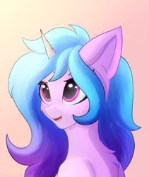 Size: 1600x1900 | Tagged: safe, artist:xeniusfms, derpibooru import, izzy moonbow, pony, unicorn, chest fluff, cute, female, g5, image, mare, open mouth, png, simple background, solo