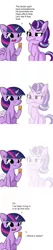 Size: 290x1370 | Tagged: safe, artist:tjpones, derpibooru import, edit, edited edit, editor:darkhooves, starlight glimmer, twilight sparkle, twilight sparkle (alicorn), alicorn, pony, unicorn, comic, crossing the line twice, fading, hallucination, image, jpeg, medication, meme, my homie jerome, pills, ponified meme, schizophrenia, trixie's pills, unicorn twilight