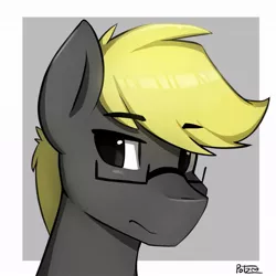 Size: 894x894 | Tagged: safe, artist:potzm, derpibooru import, oc, oc:trestle, unofficial characters only, earth pony, pony, bust, glasses, image, jpeg, male, portrait, simple background, solo, stallion