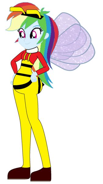 Size: 1080x1920 | Tagged: safe, artist:selenaede, artist:super-nick-2001, derpibooru import, rainbow dash, bee, insect, equestria girls, animal costume, antenna, antennae, barely eqg related, base used, bee costume, bee mario, bee wings, clothes, costume, crossover, hands on hip, image, mario, nintendo, png, shoes, simple background, solo, super mario bros., super mario galaxy, transparent background, wings