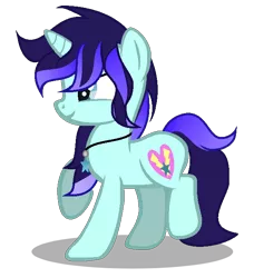 Size: 594x650 | Tagged: safe, artist:aquabright0219, derpibooru import, oc, oc:aqua bright, unofficial characters only, pony, unicorn, female, horn, image, jewelry, mare, necklace, png, raised hoof, simple background, smiling, solo, transparent background, unicorn oc