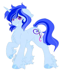 Size: 1080x1303 | Tagged: safe, artist:silentwolf-oficial, derpibooru import, oc, oc:silent wolf, unofficial characters only, pony, unicorn, chest fluff, grin, hoof fluff, hoof polish, horn, image, png, raised tail, signature, simple background, smiling, solo, tail, transparent background, unicorn oc, unshorn fetlocks