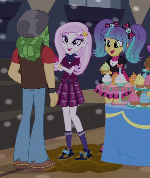 Size: 523x622 | Tagged: safe, artist:thedarkpony, derpibooru import, edit, edited screencap, screencap, fleur-de-lis, pixel pizazz, sandalwood, equestria girls, friendship games, clothes, cropped, crystal prep academy uniform, female, image, male, mud, mud edit, muddy shoes, plaid skirt, pleated skirt, png, school uniform, shoes, skirt