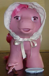 Size: 383x600 | Tagged: safe, derpibooru import, earth pony, bonnet, brush, g1, image, jpeg, pacifier, photo, sweet dreams, toy, wat