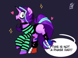 Size: 1024x762 | Tagged: safe, artist:opossum-stuff, derpibooru import, starlight glimmer, pony, unicorn, choker, clothes, converse, dialogue, emo, female, image, it's not a phase, jpeg, mare, shoes, solo, speech bubble, teenage glimmer, teenager