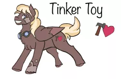 Size: 1280x833 | Tagged: safe, artist:silver-ops, derpibooru import, oc, oc:tinker toy, pegasus, pony, chest fluff, goggles, image, jpeg, offspring, parent:derpy hooves, parent:doctor whooves, parents:doctorderpy, simple background, solo, white background