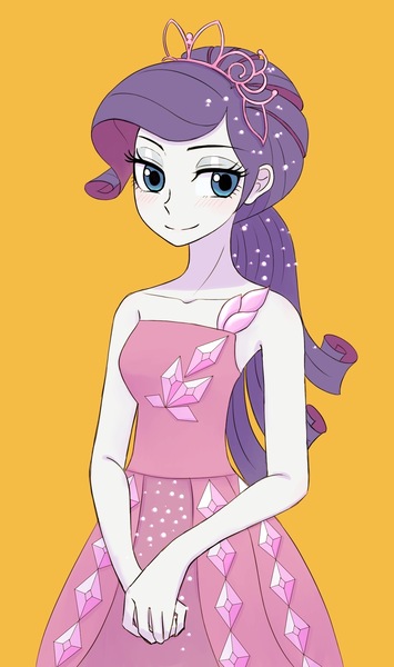 Size: 1221x2066 | Tagged: safe, artist:haibaratomoe, derpibooru import, rarity, costume conundrum, equestria girls, equestria girls series, spoiler:eqg series (season 2), adorasexy, alternate hairstyle, beautiful, blushing, breasts, busty rarity, clothes, cute, digital art, dress, eyelashes, eyeshadow, female, gem, image, jewelry, jpeg, looking at you, makeup, off shoulder, princess rarity, raribetes, sexy, smiling, smiling at you, solo, tiara