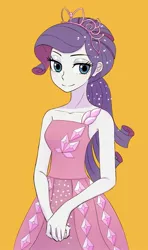 Size: 1221x2066 | Tagged: safe, artist:haibaratomoe, derpibooru import, rarity, costume conundrum, equestria girls, equestria girls series, spoiler:eqg series (season 2), adorasexy, alternate hairstyle, beautiful, blushing, breasts, busty rarity, clothes, cute, digital art, dress, eyelashes, eyeshadow, female, gem, image, jewelry, jpeg, looking at you, makeup, off shoulder, princess rarity, raribetes, sexy, smiling, smiling at you, solo, tiara