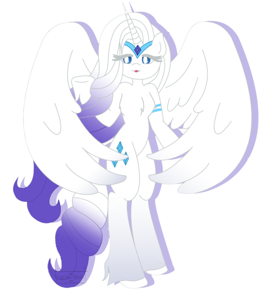 Size: 1024x1176 | Tagged: safe, artist:lolitablue, derpibooru import, rarity, alicorn, semi-anthro, alicornified, chest fluff, female, g5 concept leak style, hoof fluff, image, png, race swap, simple background, solo, transparent background