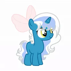 Size: 1024x1024 | Tagged: safe, artist:riofluttershy, derpibooru import, oc, oc:fleurbelle, alicorn, pony, unicorn, adorabelle, alicorn oc, bow, cute, female, filly, hair bow, horn, image, jpeg, mare, smiling, wings, yellow eyes