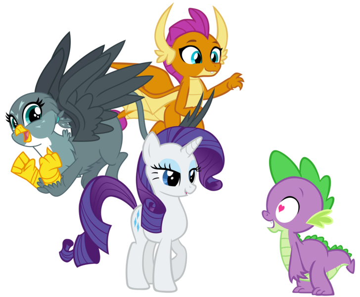 Size: 8318x6851 | Tagged: safe, artist:andoanimalia, artist:cheezedoodle96, artist:memnoch, derpibooru import, edit, gabby, rarity, smolder, spike, dragon, gryphon, pony, unicorn, the fault in our cutie marks, .svg available, bedroom eyes, cute, eyeshadow, female, flying, gabbybetes, happy, heart eyes, image, lidded eyes, looking at you, love triangle, makeup, male, mare, missing accessory, png, shipping, simple background, smiling, smolderbetes, spabby, sparity, spike gets all the girls, spolder, straight, transparent background, vector, wingding eyes