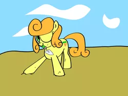 Size: 1280x960 | Tagged: safe, artist:greenhoof, derpibooru import, carrot top, golden harvest, earth pony, pony, female, image, mare, mouth hold, one eye closed, png, solo, trowel, vector, wink