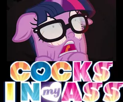 Size: 540x450 | Tagged: suggestive, derpibooru import, edit, edited screencap, editor:tngjstn, screencap, sci-twi, twilight sparkle, ponified, pony, unicorn, equestria girls, equestria girls series, rainbow rocks, spring breakdown, caption, cursed image, equestria girls ponified, expand dong, exploitable meme, female, funny, funny as hell, glasses, image, image macro, implied anal, implied rape, implied sex, mare, meme, png, sci-twi's pony reaction, screaming, shitposting, solo, text, title card, twiscream, unicorn sci-twi