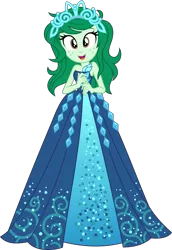 Size: 3484x5077 | Tagged: safe, artist:punzil504, derpibooru import, wallflower blush, equestria girls, absurd resolution, bare shoulders, beautiful, clothes, clothes swap, costume conundrum: rarity, crown, cute, dress, female, flowerbetes, freckles, gown, image, jewelry, looking at you, open mouth, png, princess, princess costume, regalia, simple background, sleeveless, solo, strapless, transparent background