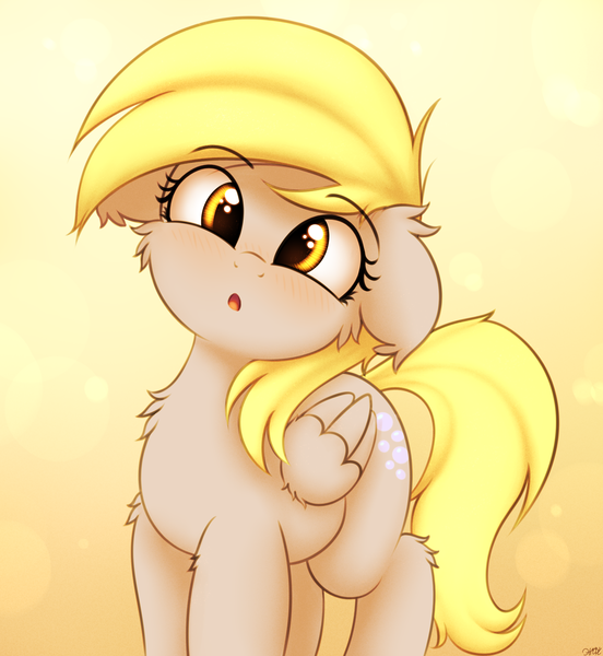 Size: 2300x2500 | Tagged: safe, artist:heavymetalbronyyeah, derpibooru import, derpy hooves, pegasus, pony, blushing, cheek fluff, chest fluff, cute, derpabetes, ear fluff, floppy ears, image, looking at you, open mouth, png, solo, underp, weapons-grade cute