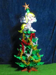 Size: 774x1033 | Tagged: safe, alternate version, artist:malte279, derpibooru import, derpy hooves, christmas, christmas tree, craft, hearth's warming eve, hearth's warming tree, holiday, image, irl, jpeg, metal foil, photo, relief, tree