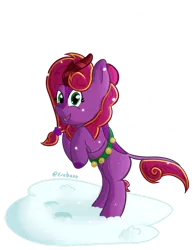 Size: 1024x1308 | Tagged: safe, artist:exobass, derpibooru import, oc, oc:diamond-chi, kirin, bells, christmas, holiday, image, looking at you, png, secret santa, simple background, transparent background