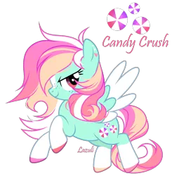 Size: 1640x1672 | Tagged: safe, artist:lazuli0209, derpibooru import, oc, oc:candy crush, unofficial characters only, pegasus, pony, colored hooves, commission, image, pegasus oc, png, simple background, smiling, solo, transparent background, two toned wings, wings, ych result