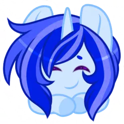 Size: 300x300 | Tagged: safe, artist:silentwolf-oficial, derpibooru import, oc, oc:silent wolf, pony, unicorn, eyes closed, horn, image, png, simple background, smiling, solo, transparent background, unicorn oc