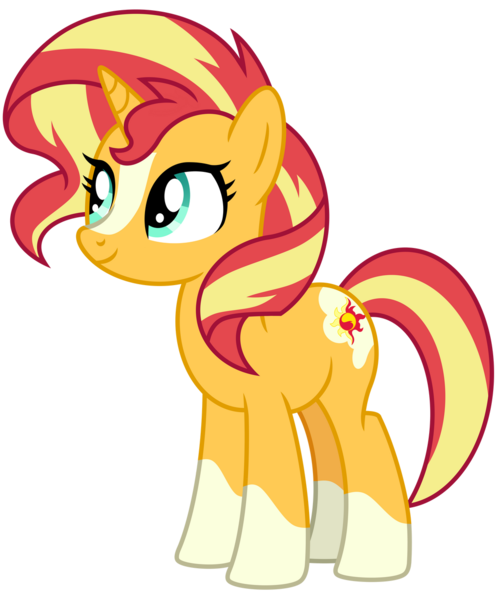 Size: 1024x1229 | Tagged: safe, alternate version, artist:emeraldblast63, derpibooru import, sunset shimmer, pony, alternate design, alternate universe, blaze (coat marking), coat markings, cute, image, png, shimmerbetes, simple background, socks (coat marking), solo, transparent background