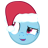 Size: 48x48 | Tagged: safe, derpibooru import, rainbow dash, lesson zero, christmas, emoticon, hat, holiday, image, inverted mouth, mlpforums, picture for breezies, png, santa hat, solo