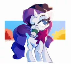 Size: 2240x2006 | Tagged: safe, artist:nekosnicker, derpibooru import, rarity, pony, unicorn, autumn, clothes, coffee, coffee cup, cup, drink, drinking, female, hat, high res, image, jpeg, mare, one eye closed, scarf, solo, toque