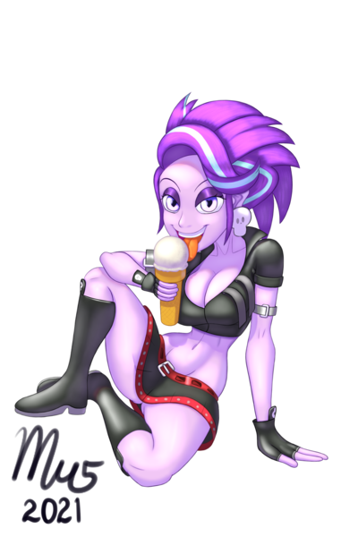 Size: 2400x3600 | Tagged: suggestive, artist:marches45, derpibooru import, starlight glimmer, human, bedroom eyes, birthday art, breasts, busty starlight glimmer, cleavage, clothes, edgelight glimmer, eyeshadow, female, fingerless gloves, food, glim glam, gloves, heart eyes, ice cream, ice cream cone, image, licking, looking at you, makeup, midriff, png, schrödinger's pantsu, short skirt, skirt, solo, that pony sure does love ice cream, tongue out, wingding eyes