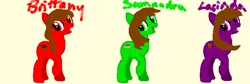 Size: 742x248 | Tagged: safe, artist:ethanakc, derpibooru import, oc, oc:brittany, oc:lacinda, oc:samandra, cat, earth pony, pony, cutie mark, female, food, form, fruit, image, jpeg, mare, northeast professional planning group, pie, watermelon