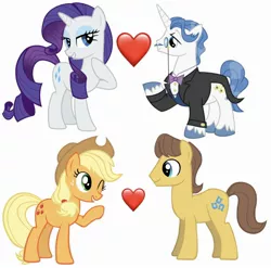 Size: 2344x2313 | Tagged: safe, artist:makerboy10, derpibooru import, applejack, caramel, fancypants, rarity, carajack, female, image, jpeg, male, raripants, shipping, straight