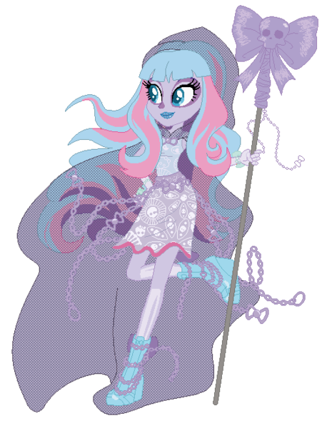 Size: 510x658 | Tagged: safe, artist:machakar52, derpibooru import, ghost, undead, equestria girls, barely eqg related, base used, boots, clothes, crossover, equestria girls style, equestria girls-ified, hand on hip, high heel boots, high heels, image, mattel, monster high, png, river styx, river styxx, shoes, staff