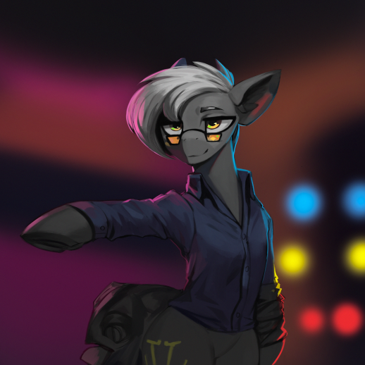 Size: 518x518 | Tagged: safe, artist:nsilverdraws, derpibooru import, oc, oc:napersnik, pony, clothes, cutie mark, hips, image, jacket, jazz, jazz club, meme, png, pointing, smiling, smirk, solo, sunglasses