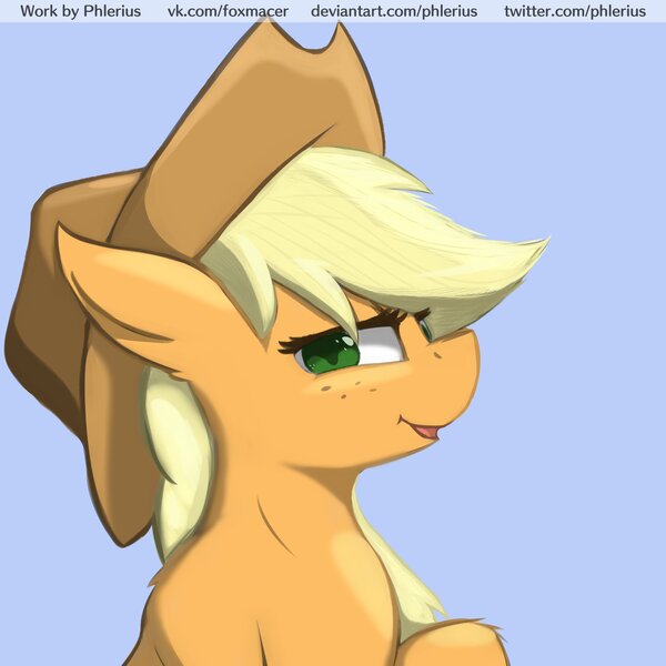 Size: 3000x3000 | Tagged: safe, artist:phlerius, derpibooru import, applejack, pony, bust, cute, digital art, image, jpeg, portrait, profile, solo