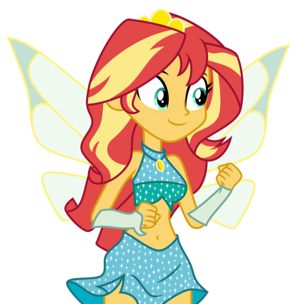 Size: 1024x1065 | Tagged: safe, artist:emeraldblast63, derpibooru import, sunset shimmer, fairy, human, equestria girls, bloom (winx club), clothes, clothes swap, crown, fairy wings, fairyized, fingerless gloves, gloves, image, jewelry, magic winx, png, regalia, simple background, sleeveless, solo, transparent background, wings, winx, winx club, winxified